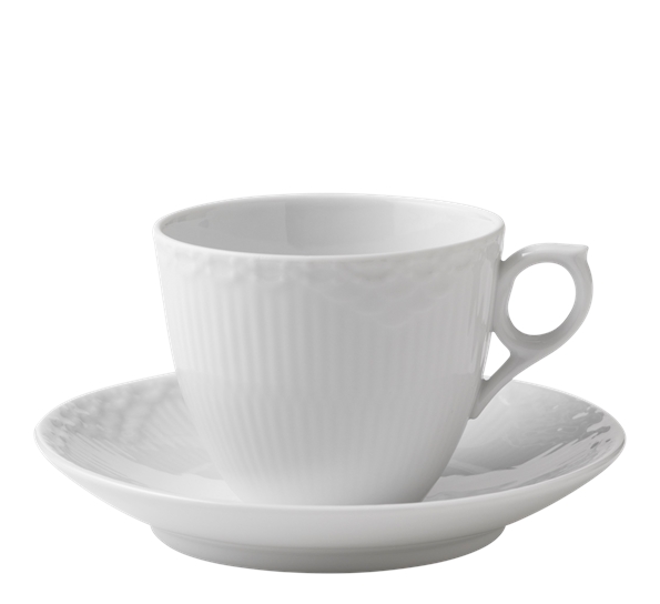Hvit Halvblonde kaffekopp med skål 17 cl fra Royal Copenhagen