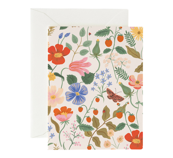 Kort Strawberry Fields Cream fra Rifle Paper Co.