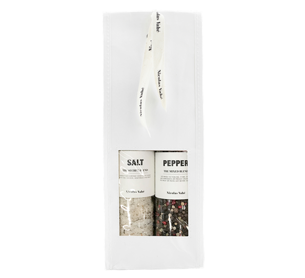 Gavepose med salt- og peppersett fra Nicolas Vahé