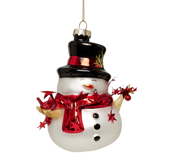 Julekule snømann med flosshatt fra UND