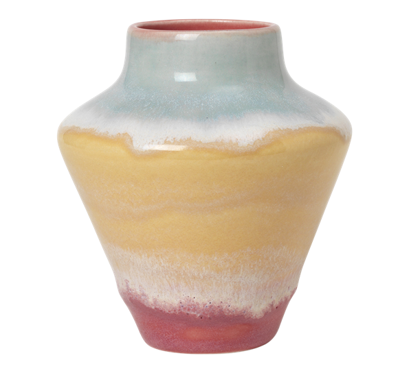 Poppery vase h12 cm pink mint gul fra Kähler