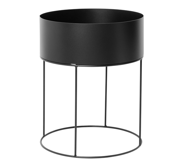 Plant box pidestall rund sort fra Ferm Living