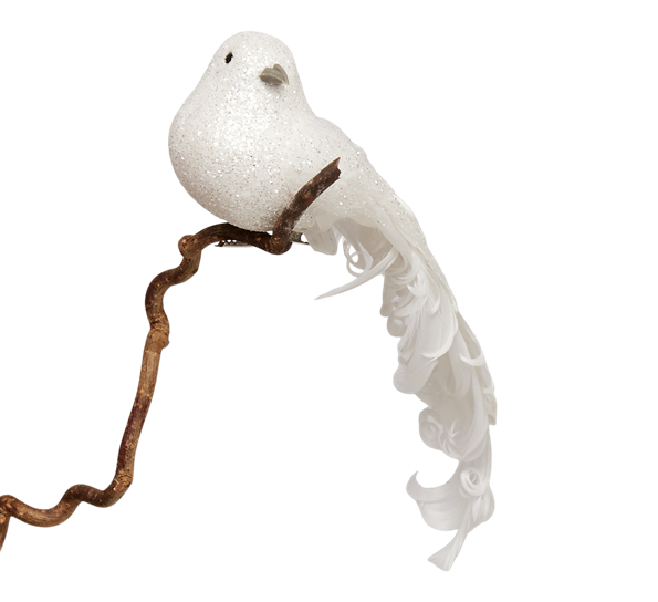Due med klips glitter hvit Und