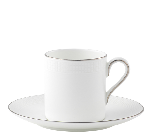 Blanc Sur Blanc espressokopp med skål 8 cl fra Wedgwood