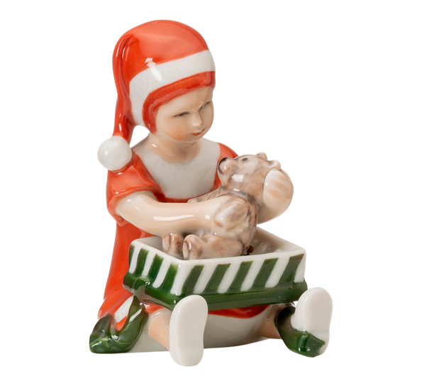 Elsa figur åpner julegave 9,5 cm rød fra Royal Copenhagen