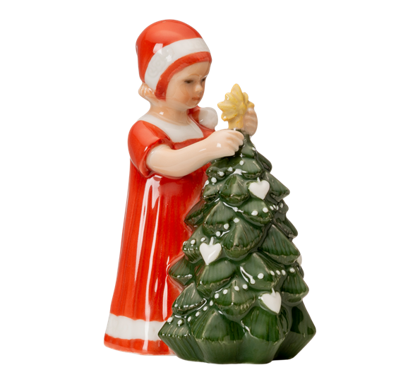Elsa figur med juletre 13 cm rød fra Royal Copenhagen