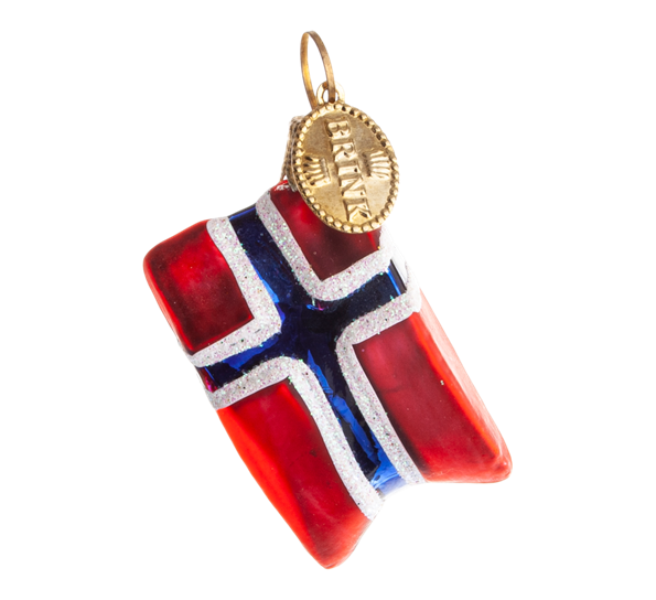 Julekule norsk flagg 4 cm fra Brink Nordic