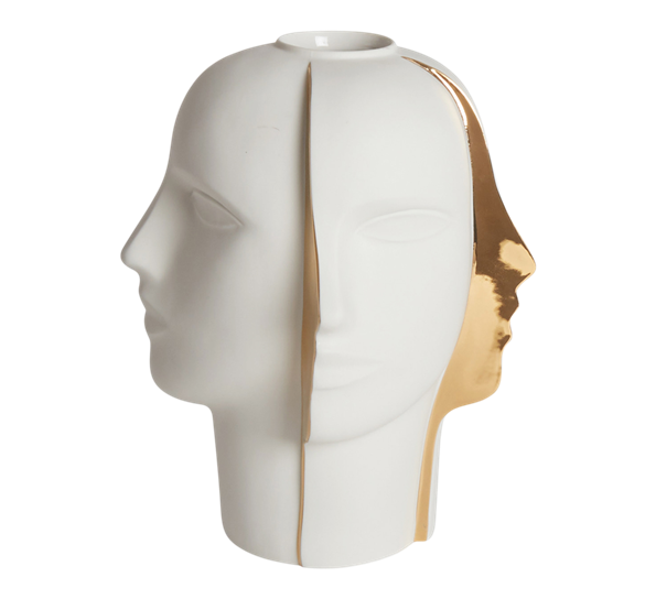 Atlas Split vase gull og hvit fra Jonathan Adler