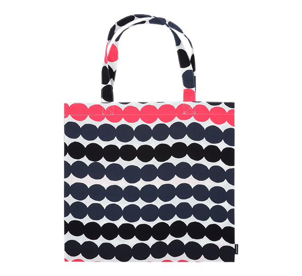 Räsymatto bag 44x43 cm hvit sort rosa fra Marimekko