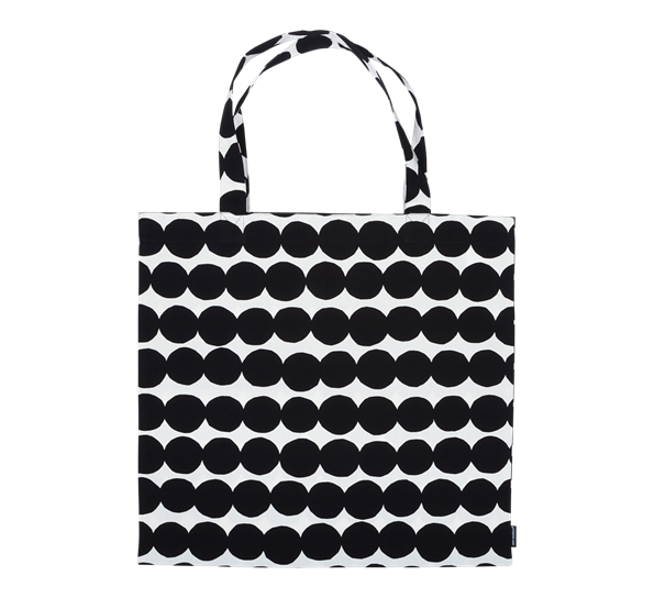 Räsymatto bag 44x43 cm hvit sort fra Marimekko