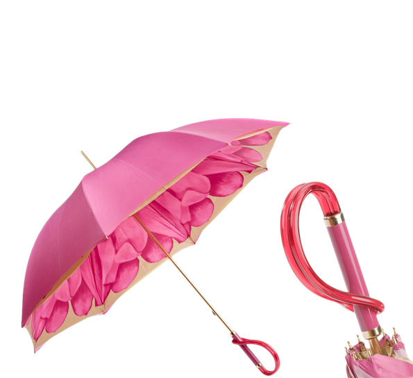 Paraply lang georginer fuksia fra Pasotti Ombrelli
