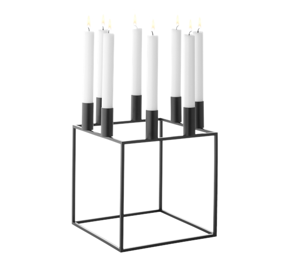 Kubus 8 lysestake sort fra By Lassen