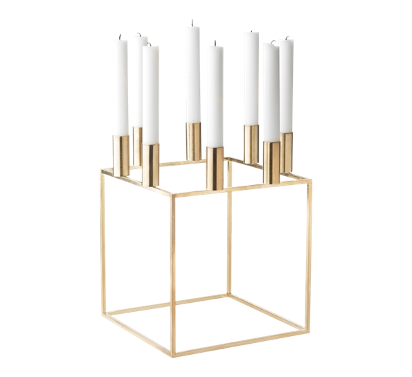 Kubus 8 lysestake messing fra By Lassen