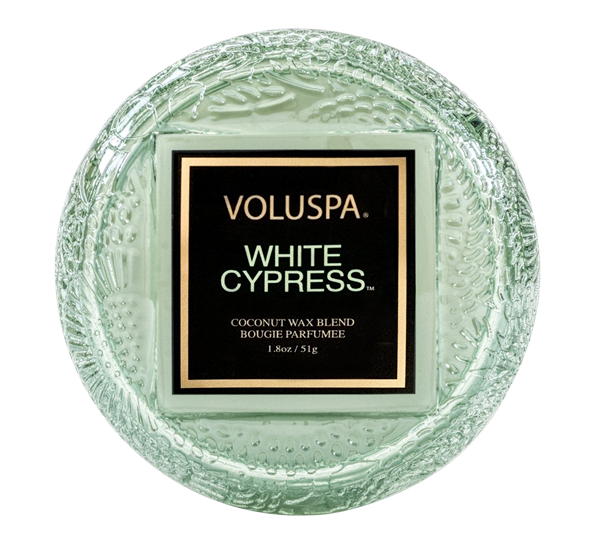 Duftlys 15t white cypress fra Voluspa