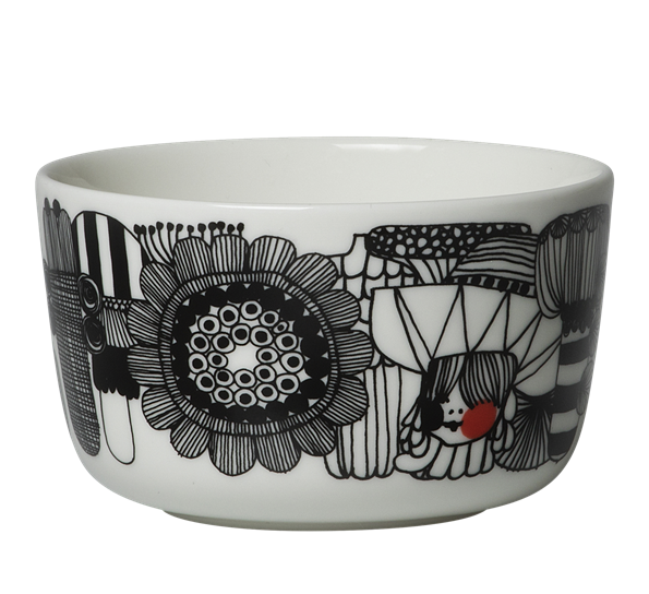 Siirtolapuutarha skål 2,5 dl sort blomster fra Marimekko