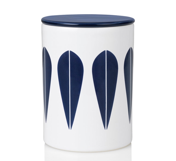 Lotus oppbevaringskrukke 16 cm mørkeblå fra Lucie Kaas