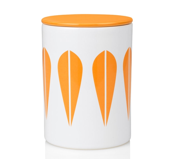 Lotus oppbevaringskrukke 16 cm oransje fra Lucie Kaas