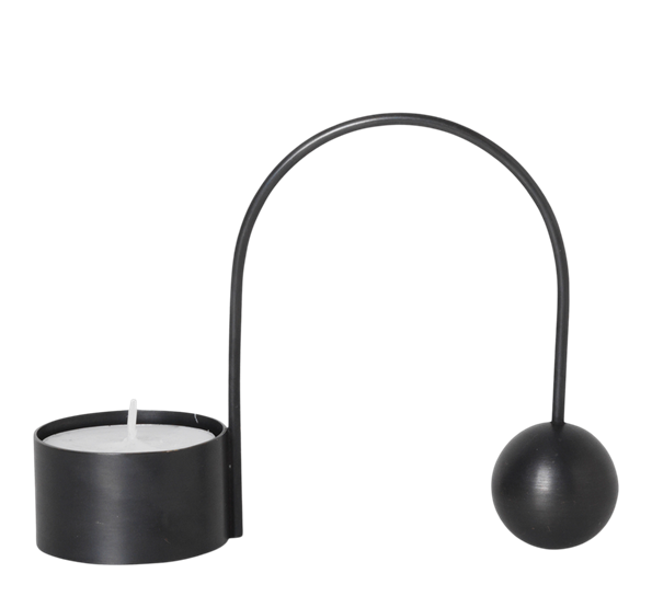 Balance telysestake 9,5 cm sort messing fra Ferm Living