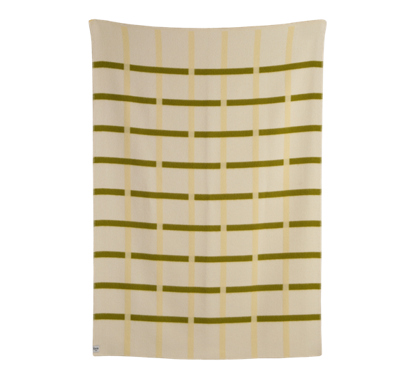 Knut lammeullspledd lime 135x200 cm fra Røros Tweed