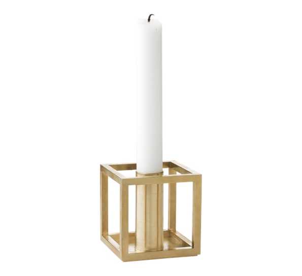 Kubus 1 lysestake messing fra By Lassen