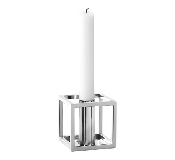 Kubus 1 lysestake nikkel fra By Lassen