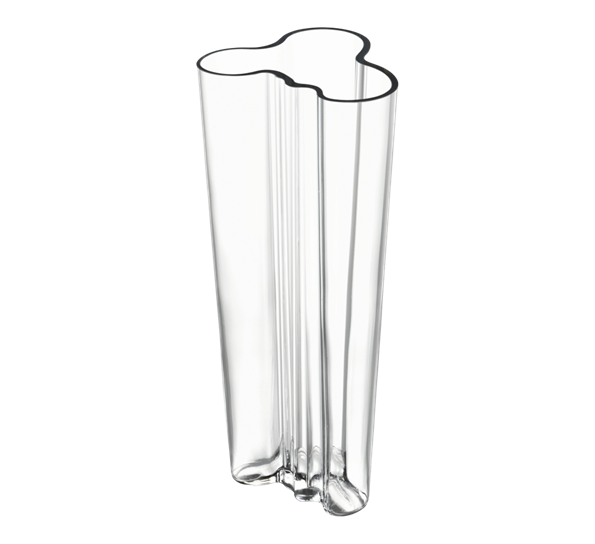 Alvar Aalto Smal vase Klar 255mm fra Iittala