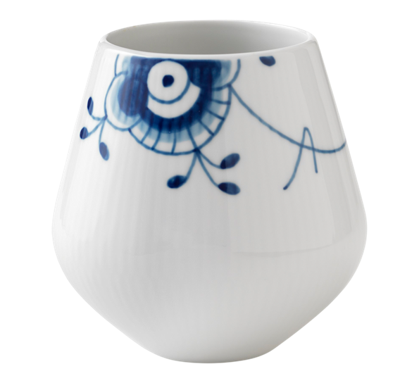 Blå Mega Riflet vase 12 cm fra Royal Copenhagen