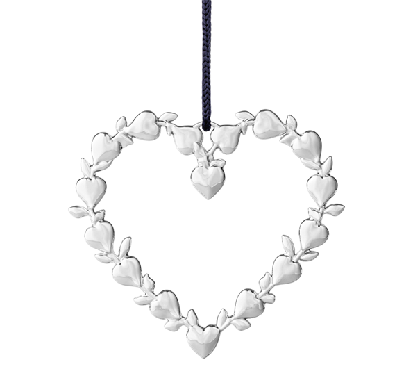 Karen Blixen hjertekrans 7 cm forsølvet fra Rosendahl