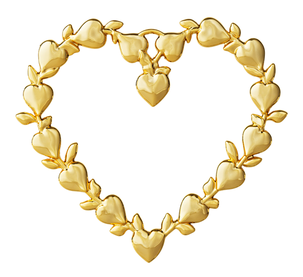 Karen Blixen hjertekrans 7 cm forgylt fra Rosendahl