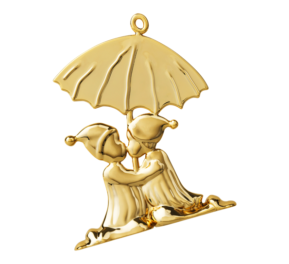 Karen Blixen julekyss 8 cm forgylt fra Rosendahl