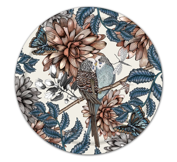 Lovebirds brett 38 cm offwhite