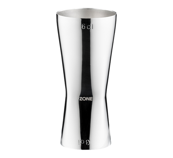 Rocks målebeger 3 og 6 cl blankpolert stål fra Zone