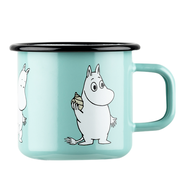 Mummi emaljekrus 3,7 dl Mummitrollet turkis fra Muurla