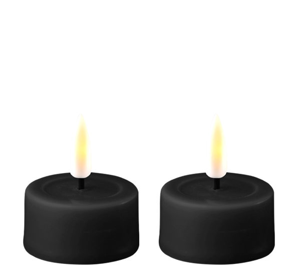 Real Flame LED-telys 2-pk 4,1x5 cm sort fra Deluxehomeart