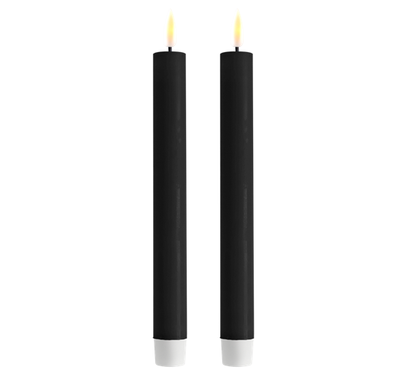 Real Flame LED-kronelys 2-pk 2,2x15 cm sort fra Deluxehomeart