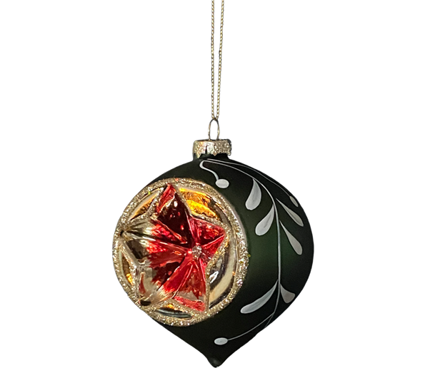 Julekule gulldekor krater grønn hvit fra UND