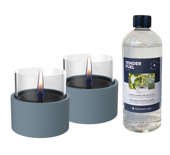 Breeze 10 lykt 2-pk med 0.7l fuel lys blå fra Tenderflame