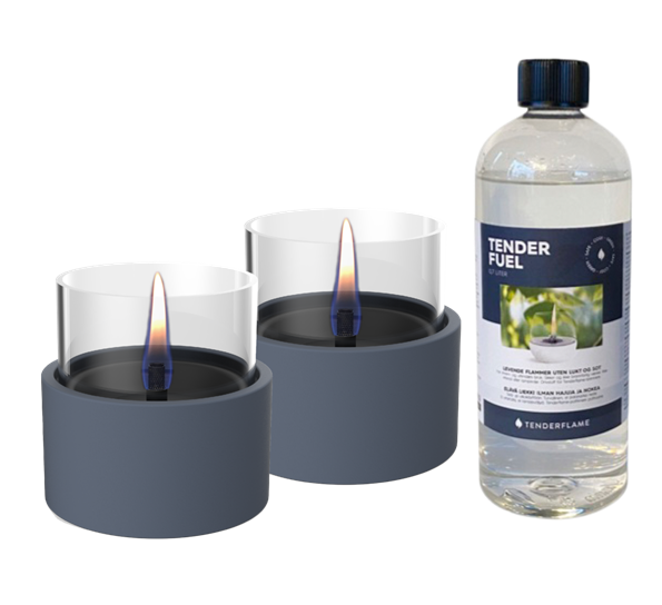 Breeze 10 lykt 2-pk med 0.7l fuel marineblå fra Tenderflame