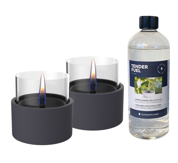 Breeze 10 lykt 2-pk med 0.7l fuel sort fra Tenderflame