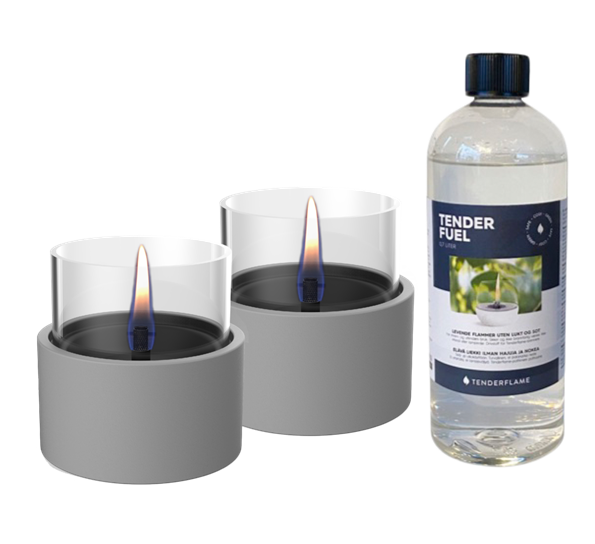 Breeze 10 lykt 2-pk med 0.7l fuel grå fra Tenderflame