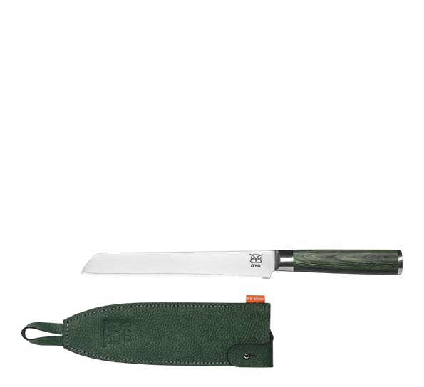 Skarvet brødkniv 20 cm grønn fra Øyo