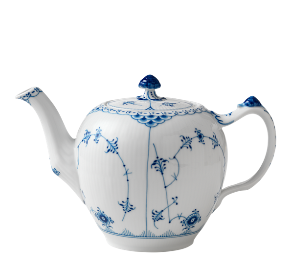 Musselmalt Halvblonde tekanne med lokk 1 liter fra n