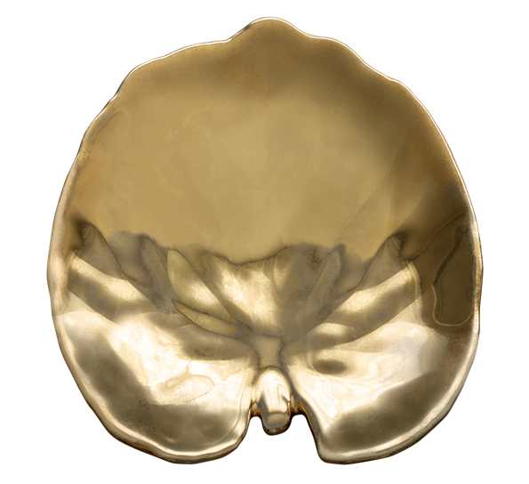 Riviera tallerken 18 cm vannliljeblad gull fra Costa Nova