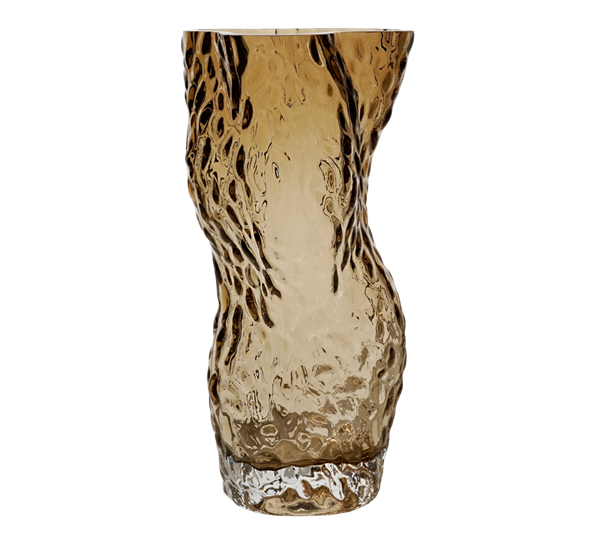 Ostrea Rock glassvase smoke 30 cm fra Hein Studio