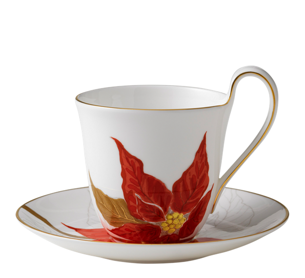 Flora kopp med skål poinsettia 27 cl fra Royal Copenhagen