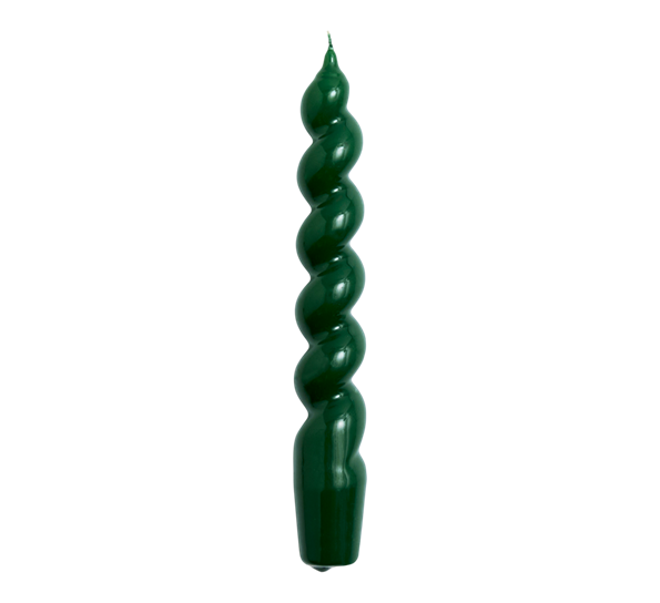 Spiral Candle lys 19 cm grønn fra HAY