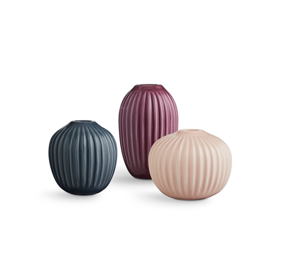 Hammershøi miniatyrvaser rose 3 pk fra Kähler