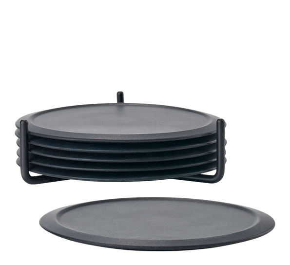 Singles glassbrikker med holder 6-pk sort fra Zone