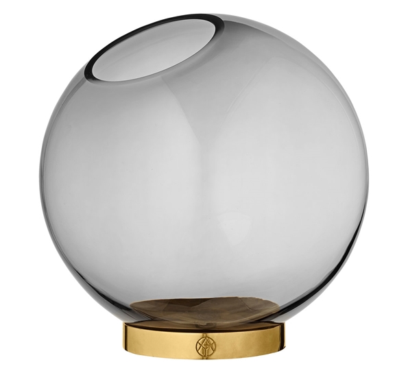 Globe vase 21 cm sort gull fra AYTM