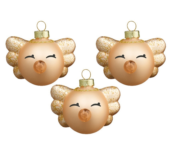 Mini Angel julepynt 3pk rose